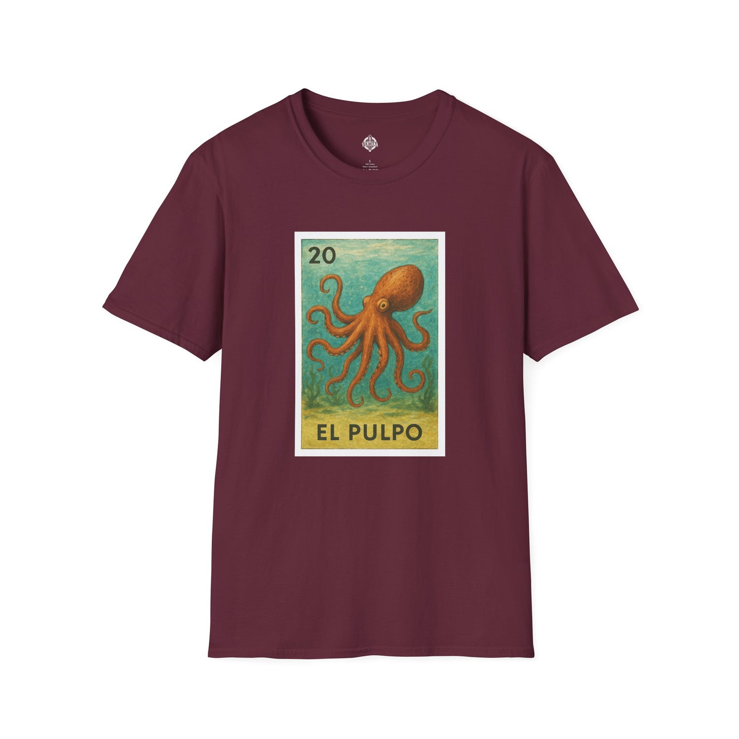 Octopus Lotería Unisex - Soft Style U.S. Cotton T-Shirt (El Pulpo)