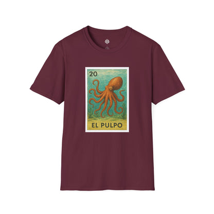 Octopus Lotería Unisex - Soft Style U.S. Cotton T-Shirt (El Pulpo)
