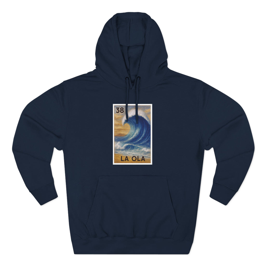 Wave Lotería Unisex - Pull-Over Cotton Blend Fleece Hoodie (La Ola)
