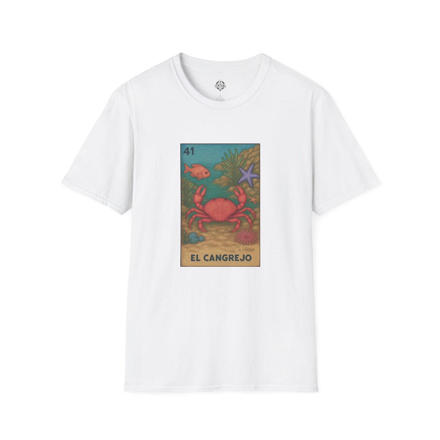 Crab Lotería Unisex - Soft Style U.S. Cotton T-Shirt (El Cangrejo)