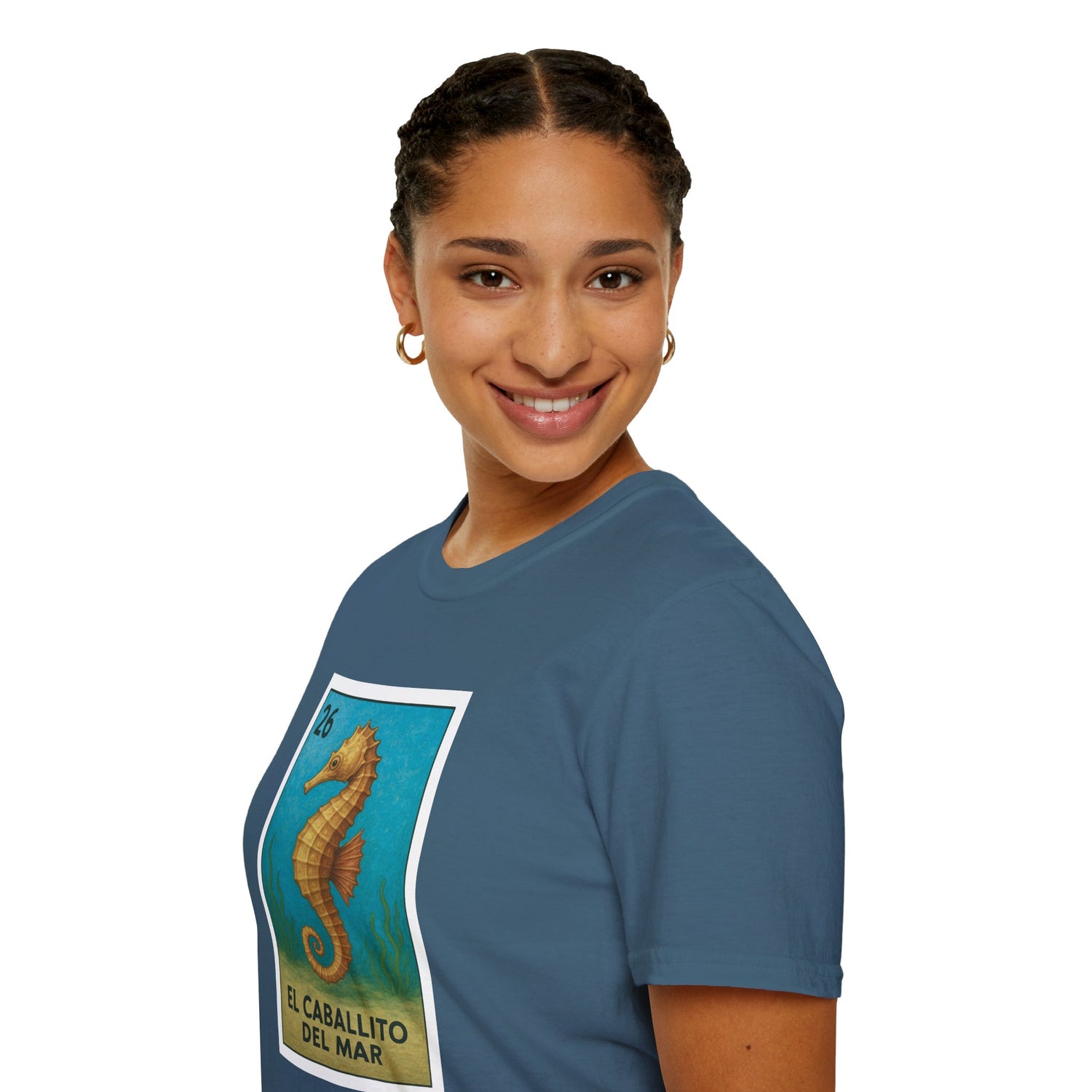 Seahorse Lotería Unisex - Soft Style U.S. Cotton T-Shirt (El Caballito del Mar)