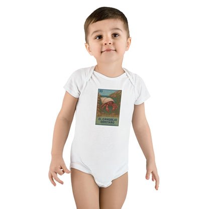Hermit Crab Lotería - Baby Short Sleeve 100% Cotton Onesie (El Cangrejo Ermitaño)