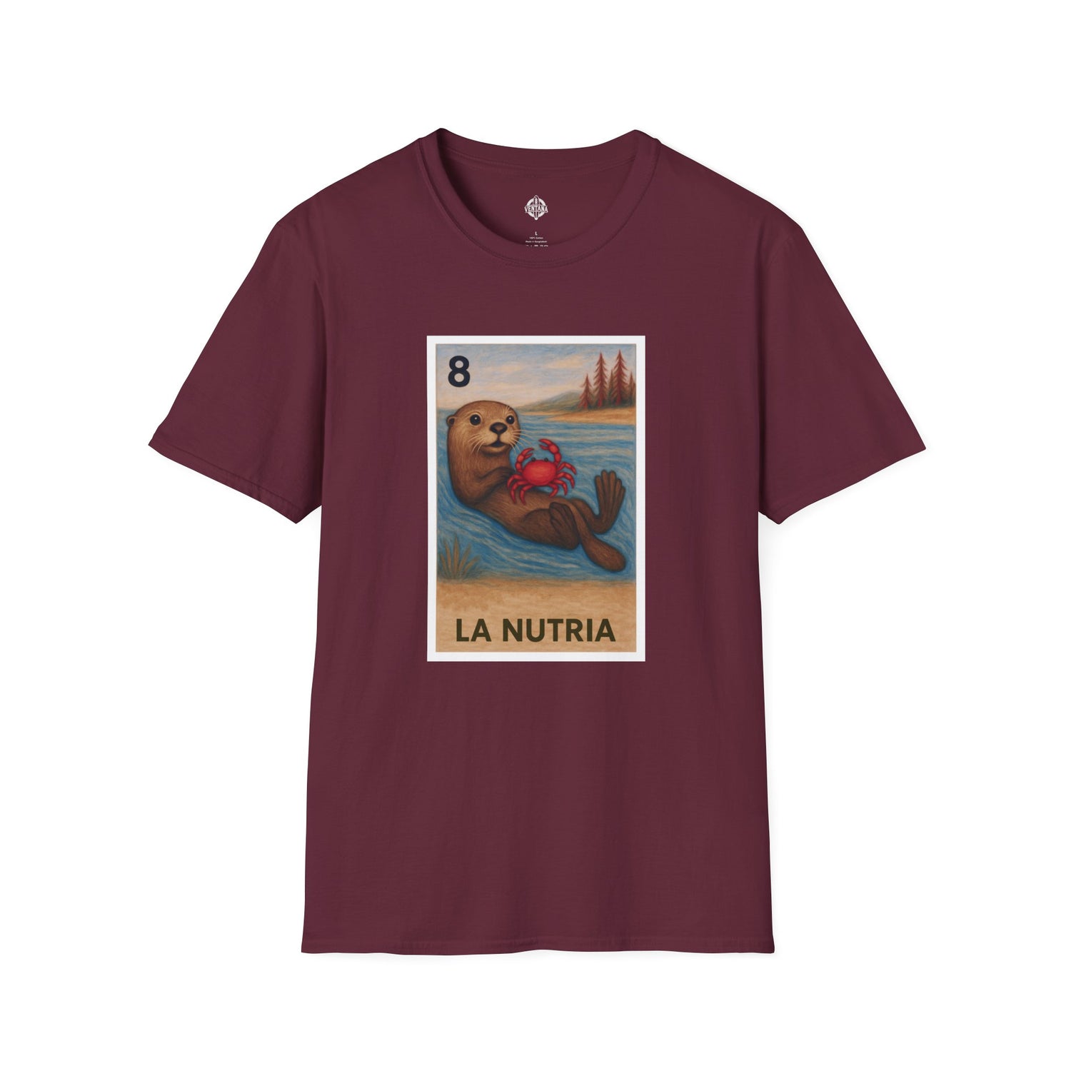 Sea Otter Lotería Unisex - Soft Style U.S. Cotton T-Shirt (La Nutria)