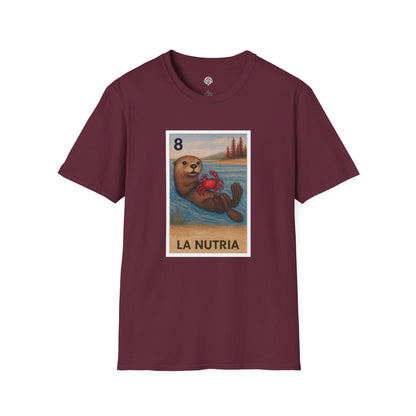 Sea Otter Lotería Unisex - Soft Style U.S. Cotton T-Shirt (La Nutria)
