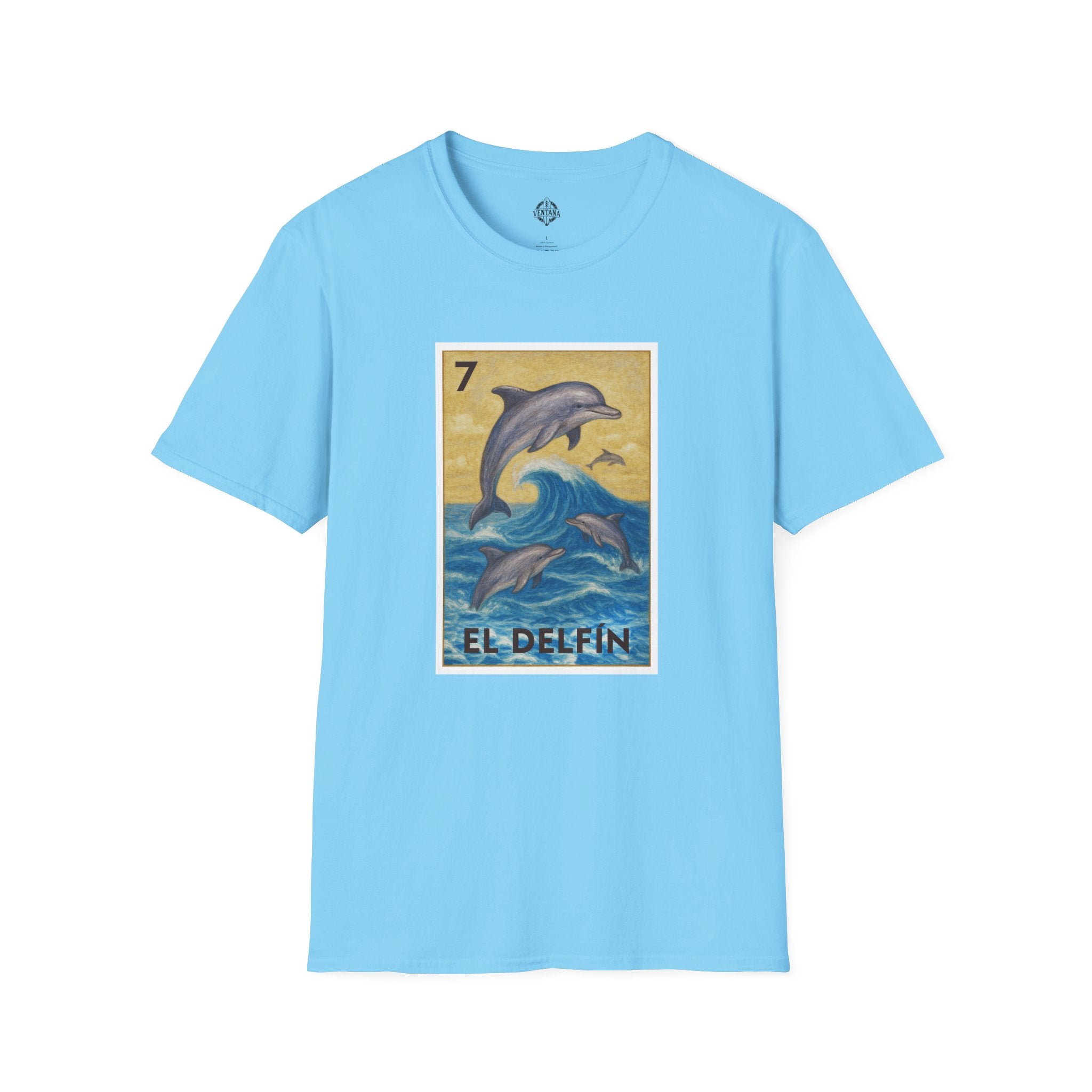 Dolphin Lotería Unisex - Soft Style U.S. Cotton T-Shirt (El Delfín)