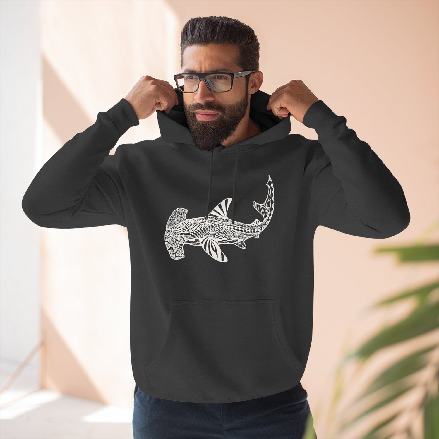 Ventangle Hammerhead Unisex - Pull-Over Cotton Blend Fleece Hoodie