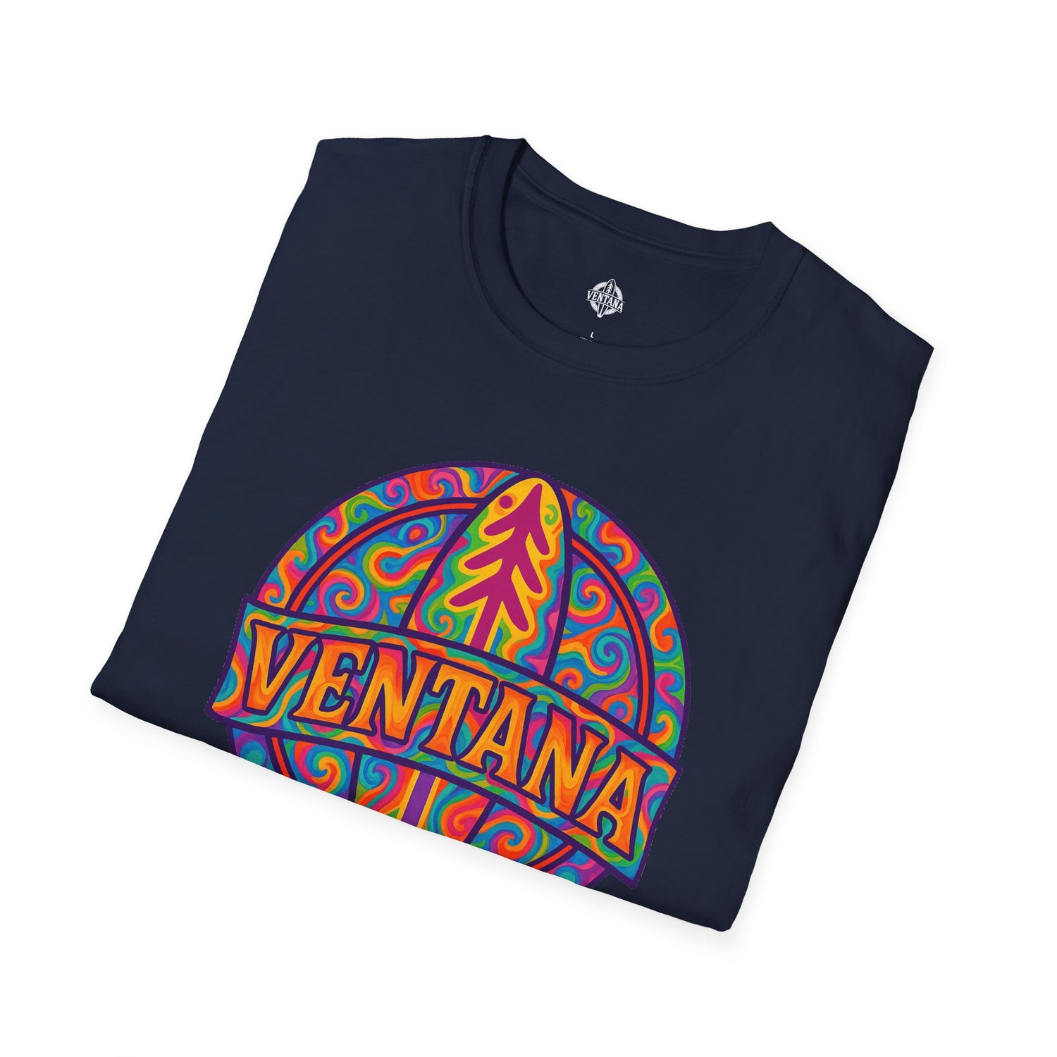 Ventana Psychedelic Treefish Logo - Soft Style U.S. Cotton T-Shirt