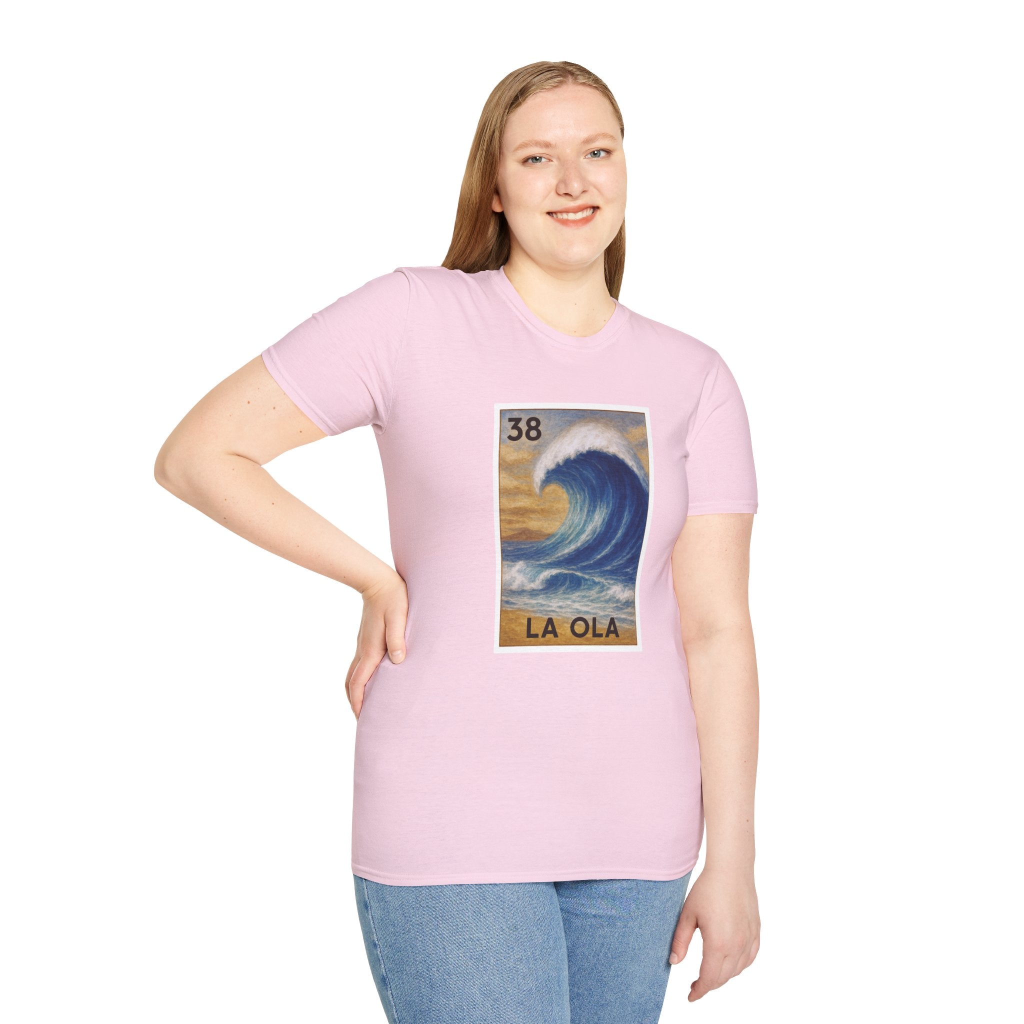Wave Lotería Unisex - Soft Style U.S. Cotton T-Shirt (La Ola)