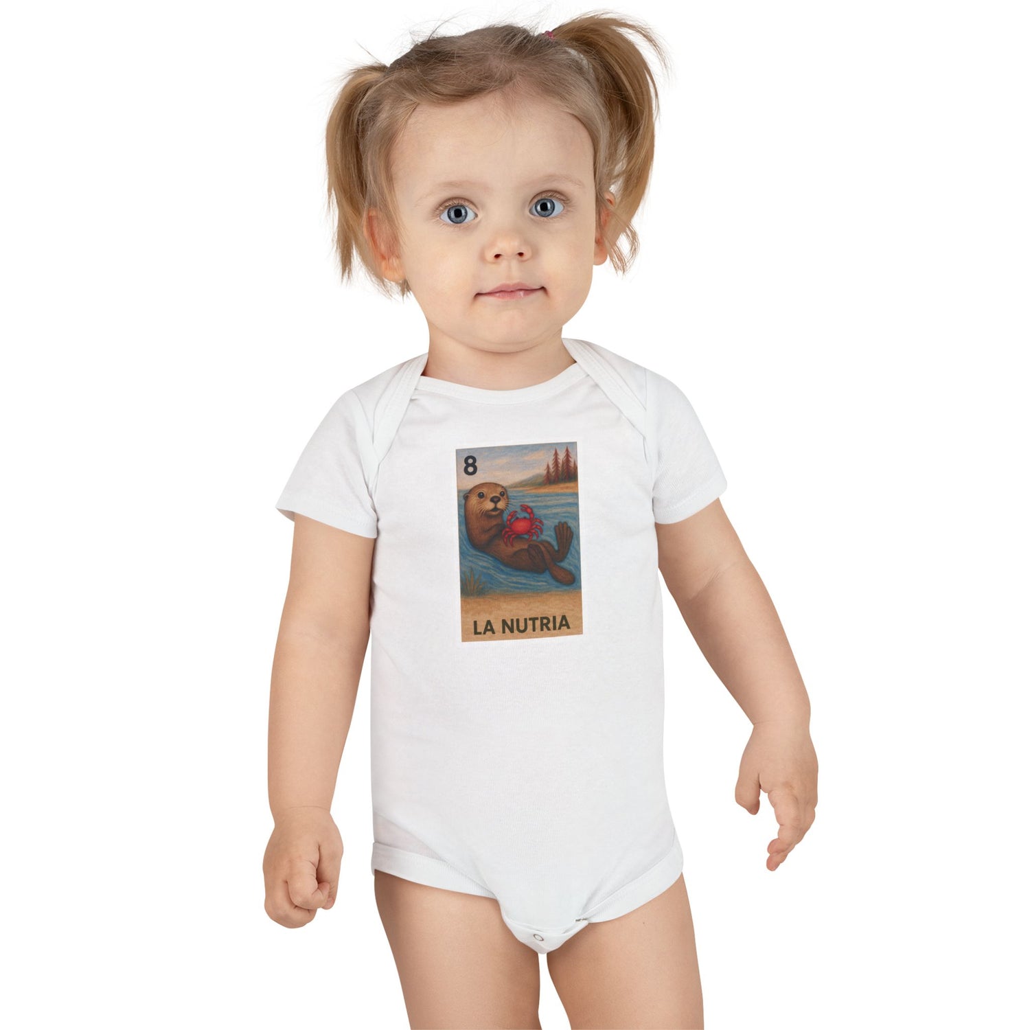 Sea Otter Lotería - Baby Short Sleeve 100% Cotton Onesie (La Nutria)