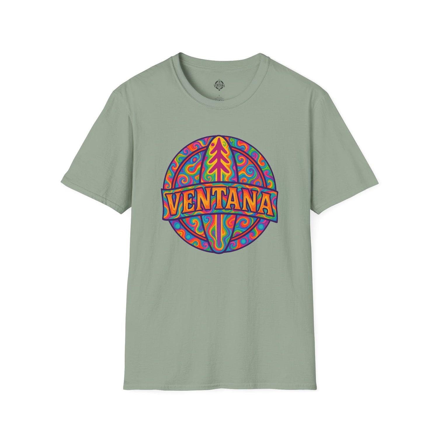 Ventana Psychedelic Treefish Logo - Soft Style U.S. Cotton T-Shirt