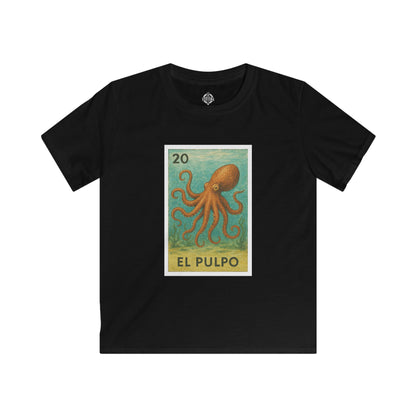 Octopus Lotería Kids - Soft Style U.S. Cotton T-Shirt (El Pulpo)