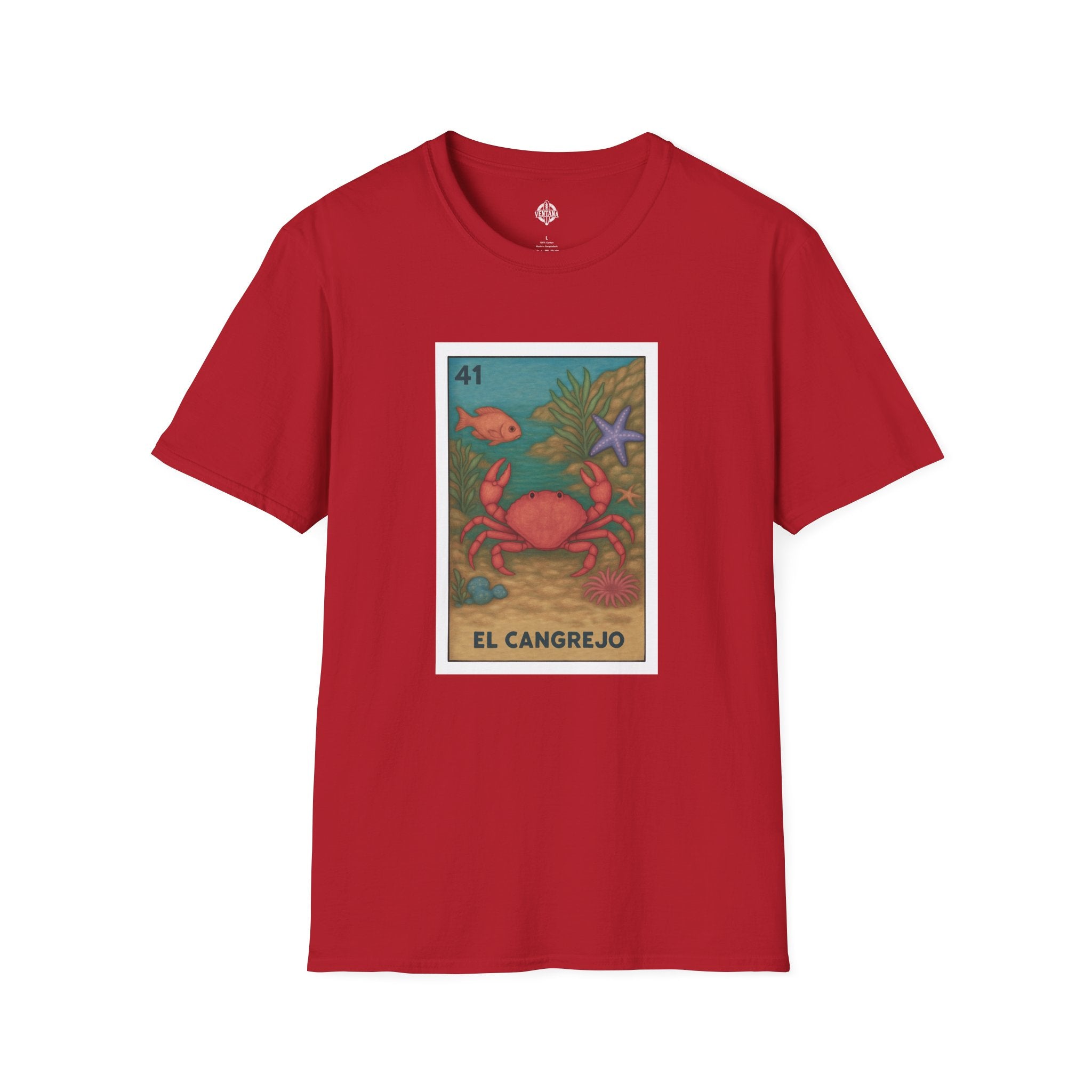 Crab Lotería Unisex - Soft Style U.S. Cotton T-Shirt (El Cangrejo)