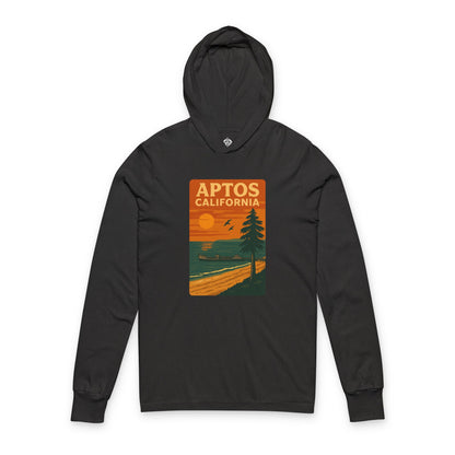 Aptos California Sunset Unisex - Cotton Long Sleeve Hooded T-Shirt