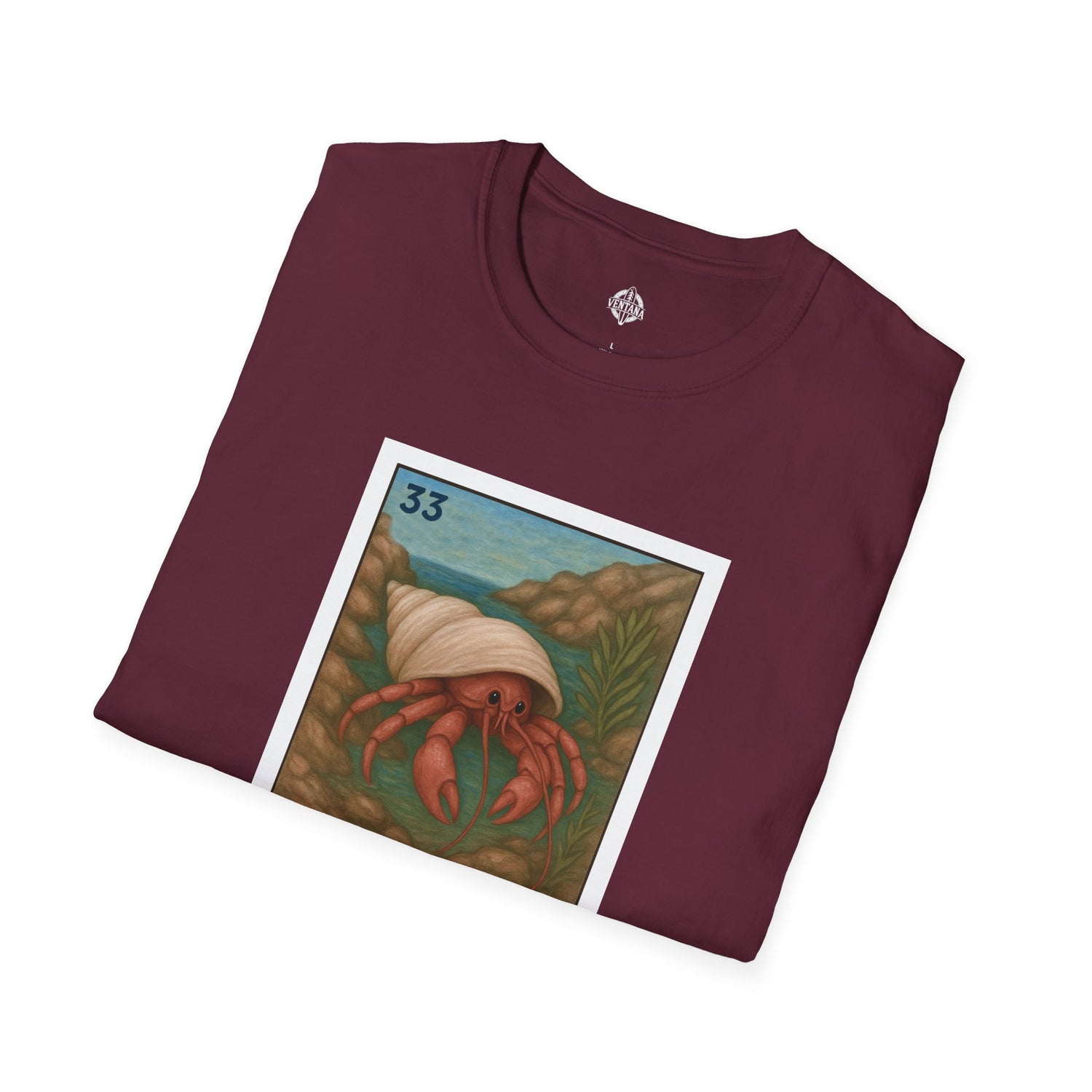 Hermit Crab Lotería Unisex - Soft Style U.S. Cotton T-Shirt (El Cangrejo Ermitaño)