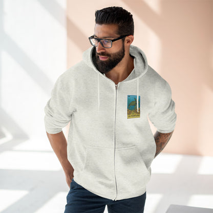 Turtle Lotería Unisex - Zip Cotton Blend Fleece Hoodie (La Tortuga)