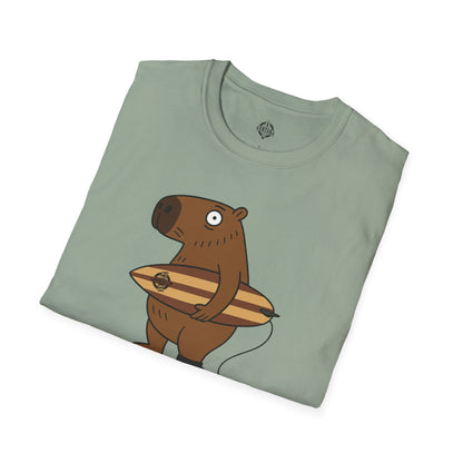 Capybara Surfer Unisex - Soft Style U.S. Cotton T-Shirt