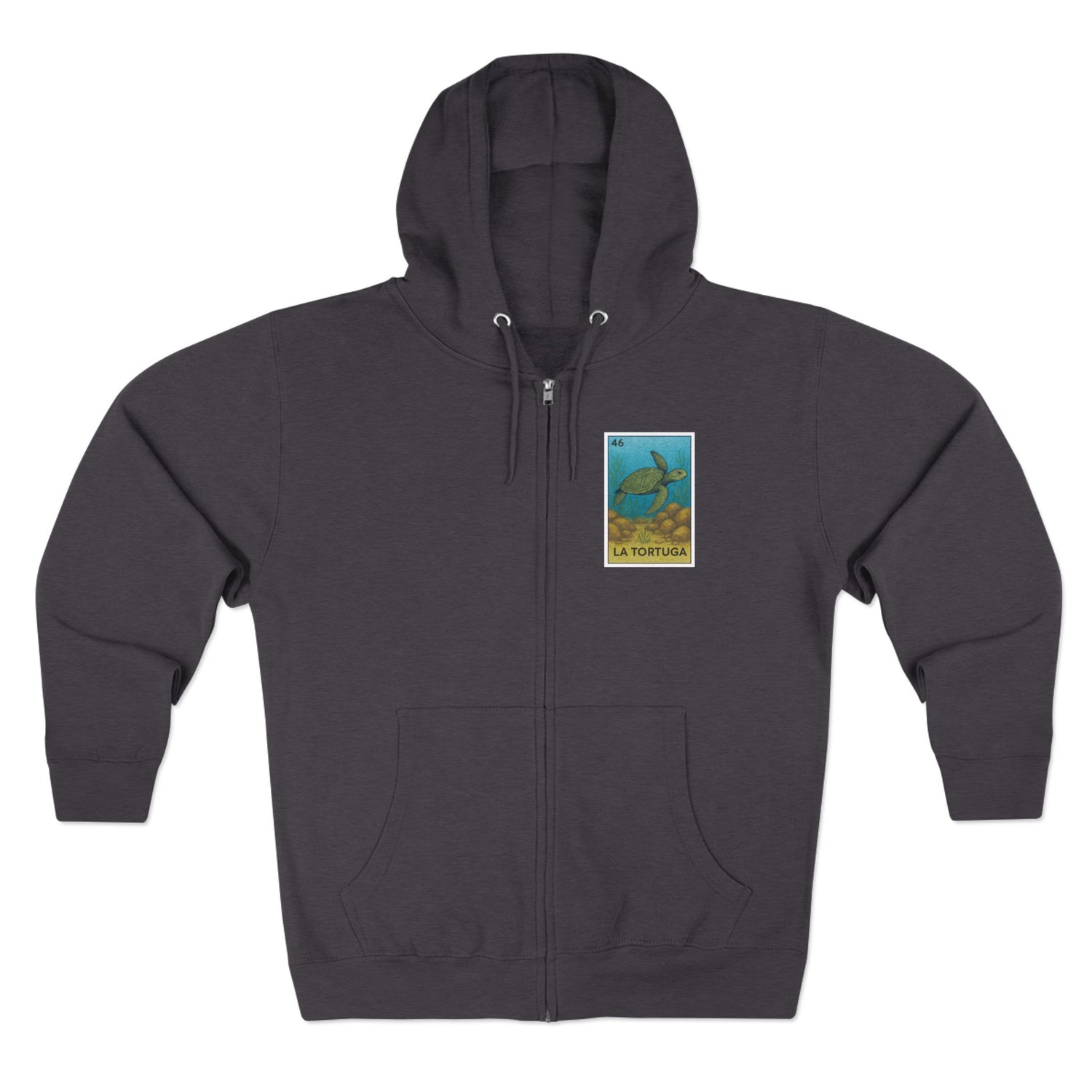 Turtle Lotería Unisex - Zip Cotton Blend Fleece Hoodie (La Tortuga)