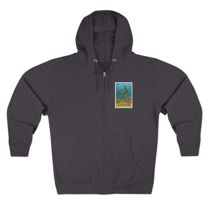 Turtle Lotería Unisex - Zip Cotton Blend Fleece Hoodie (La Tortuga)