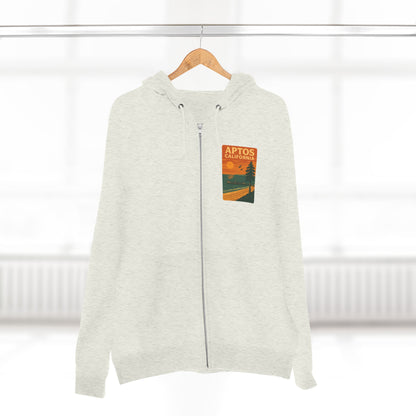 Aptos California Sunset Unisex - Zip Cotton Blend Fleece Hoodie