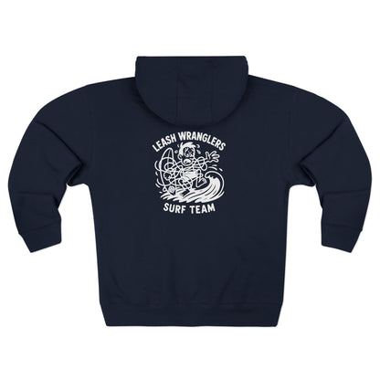 Leash Wranglers Surf Team Unisex - Zip Cotton Blend Fleece Hoodie