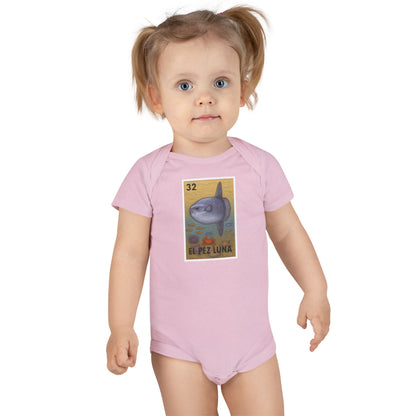 Sunfish Lotería - Baby Short Sleeve 100% Cotton Onesie (El Pez Luna)