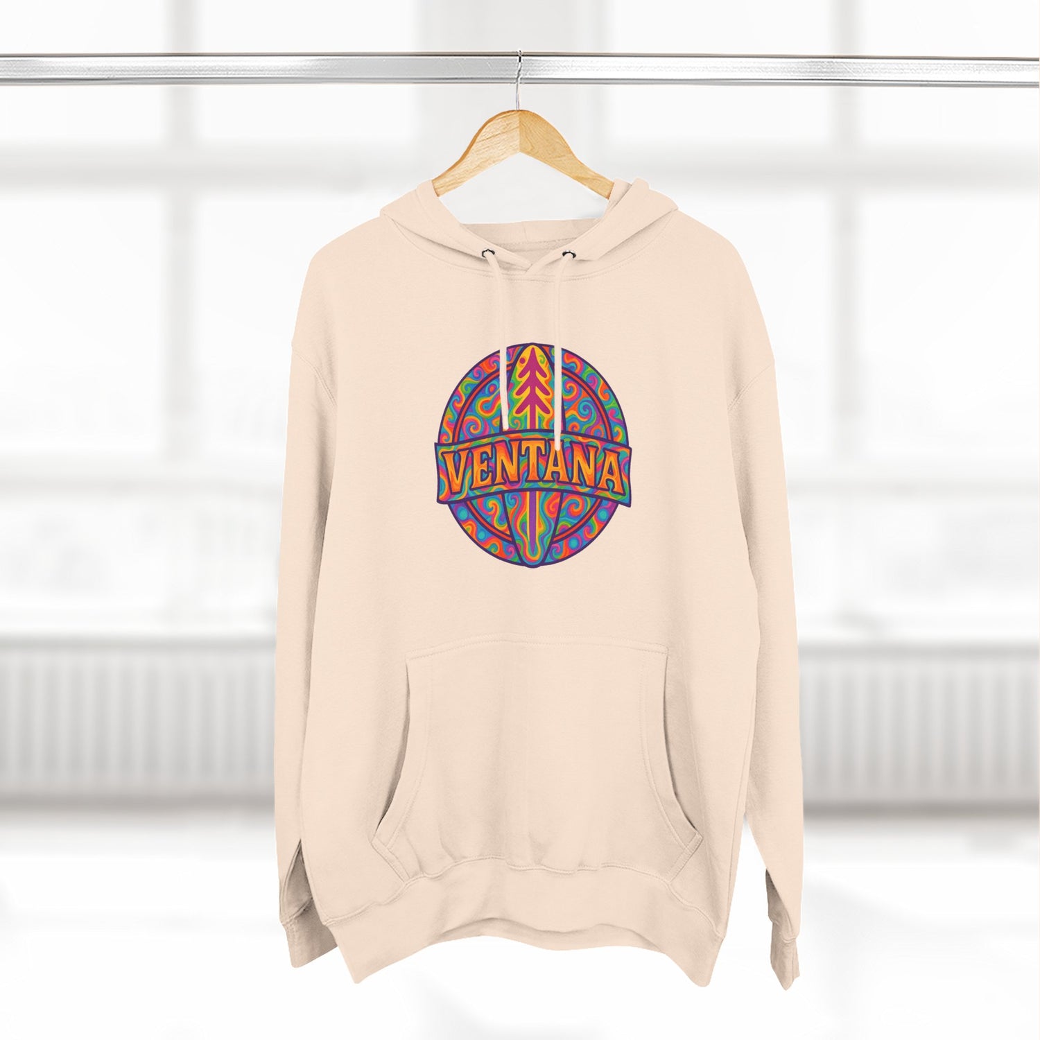 Ventana Psychedelic Treefish Logo Unisex - Pull-Over Cotton Blend Fleece Hoodie