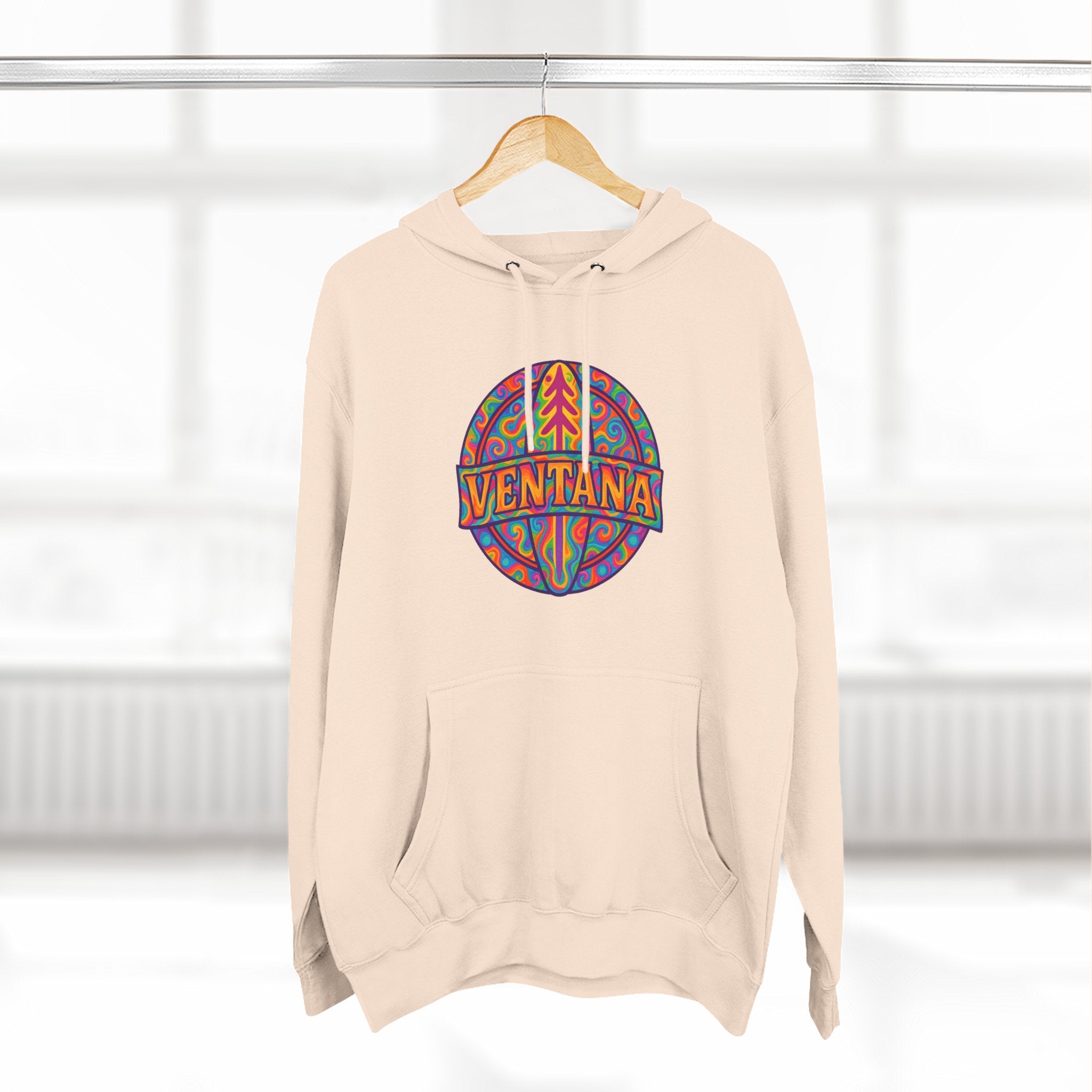 Ventana Psychedelic Treefish Logo Unisex - Pull-Over Cotton Blend Fleece Hoodie