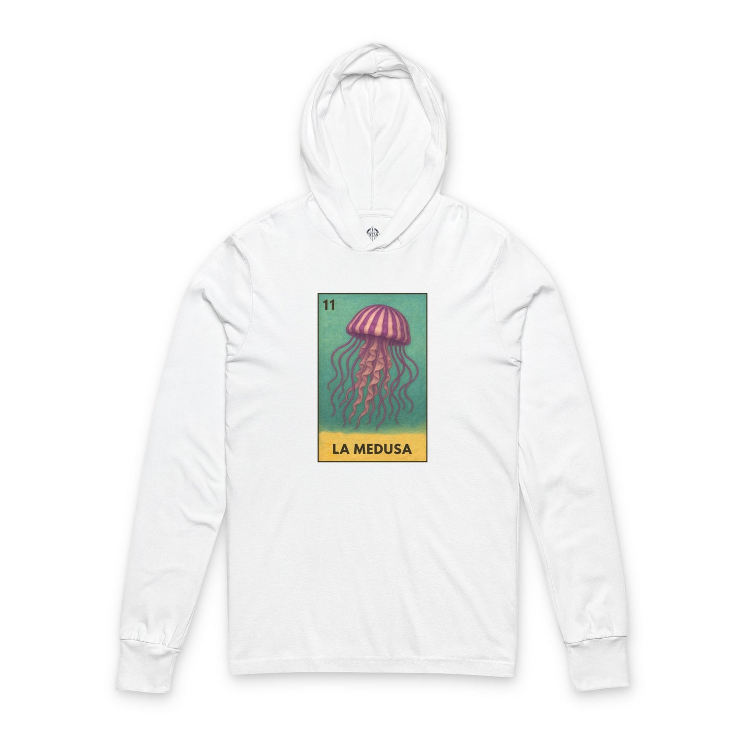Sea Jelly Lotería Unisex - Cotton Hooded Long Sleeve Hooded T-Shirt (La Medusa)