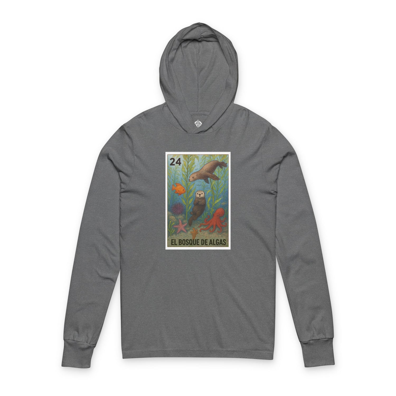 Kelp Forest Lotería Unisex - Cotton Hooded Long Sleeve Hooded T-Shirt (El Bosque de Algas)