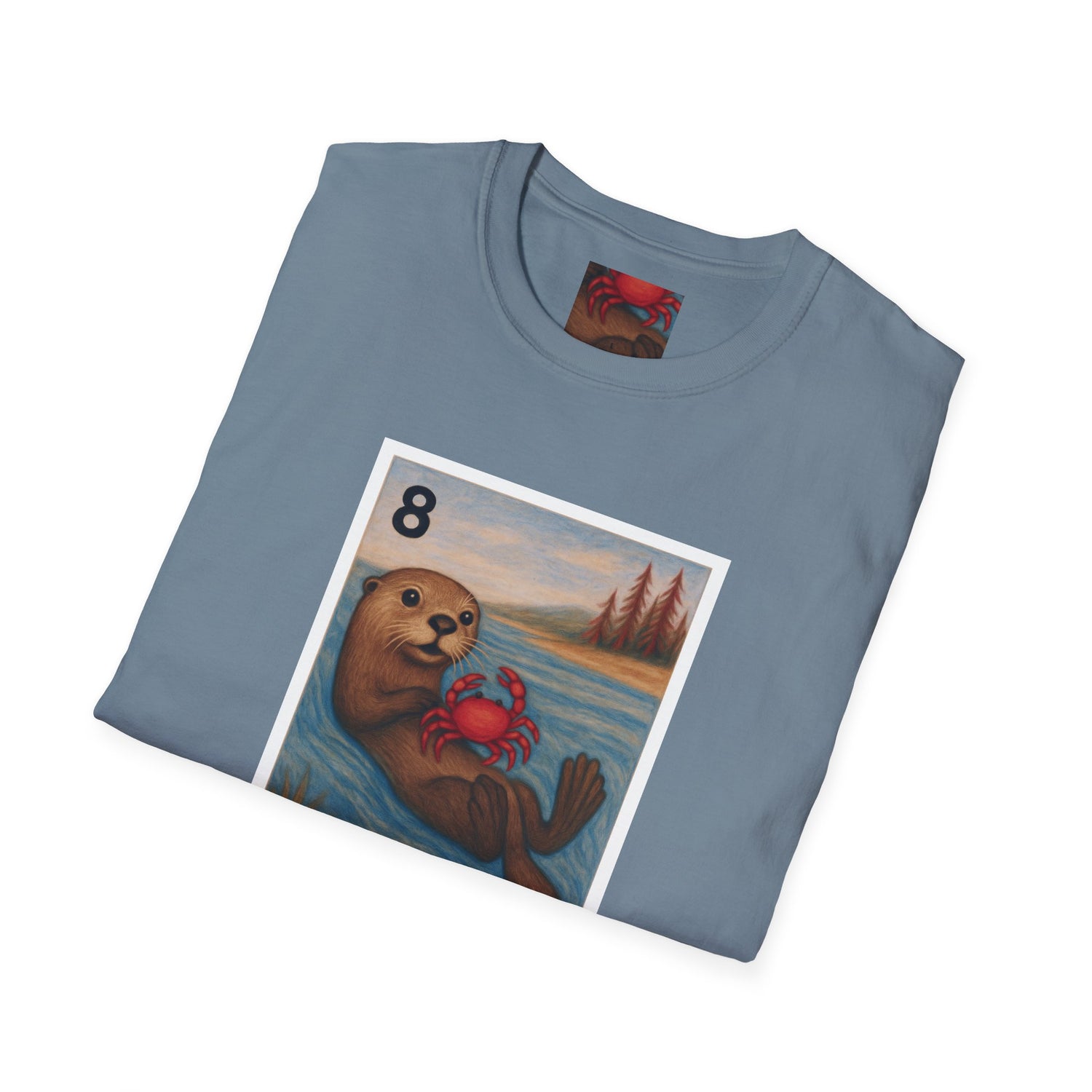 Sea Otter Lotería Unisex - Soft Style U.S. Cotton T-Shirt (La Nutria)