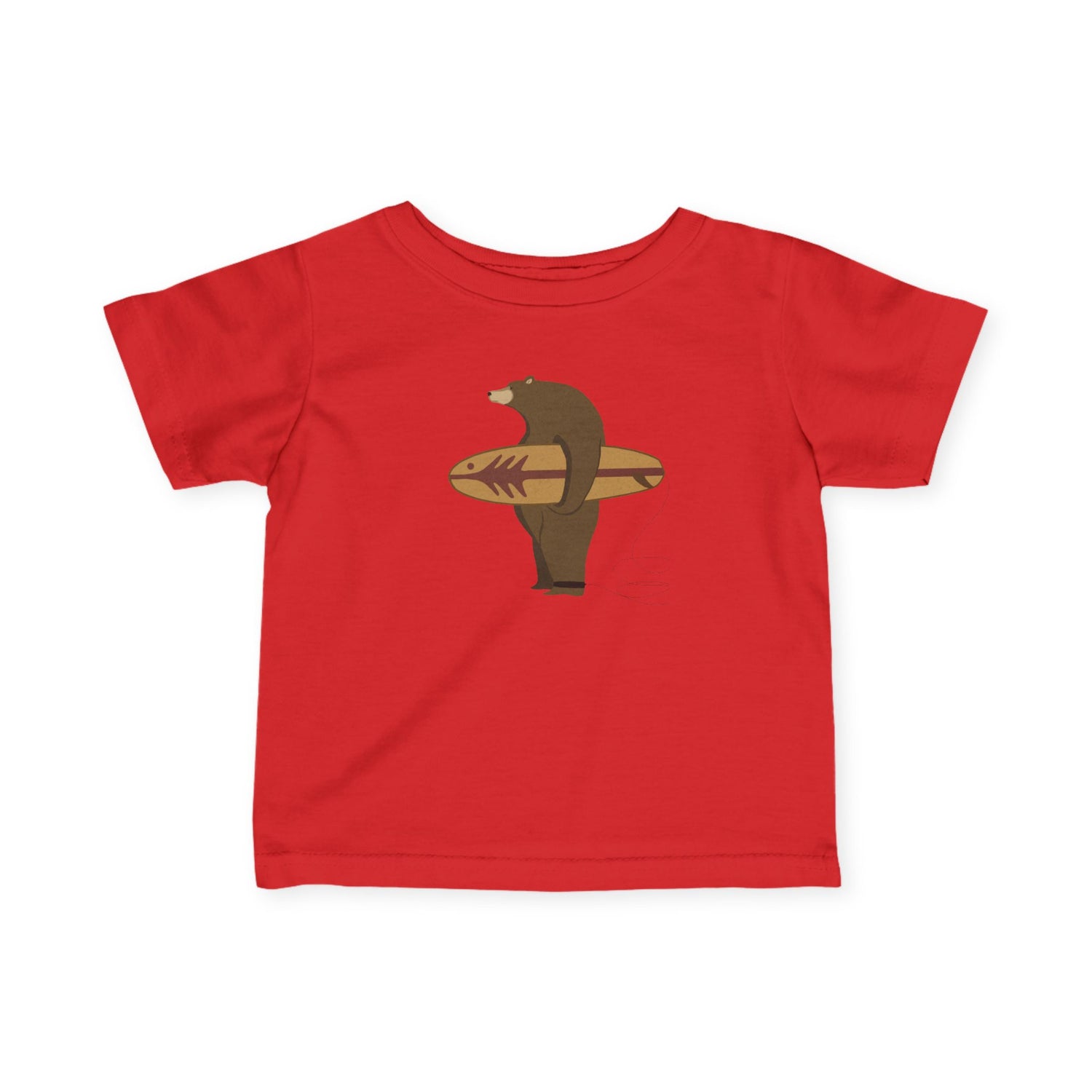 Surfing Grizzly Bear by Fabian Lavater - Infant 100% Cotton T-Shirt