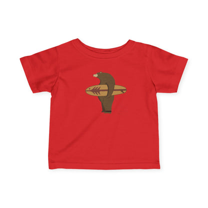 Surfing Grizzly Bear by Fabian Lavater - Infant 100% Cotton T-Shirt