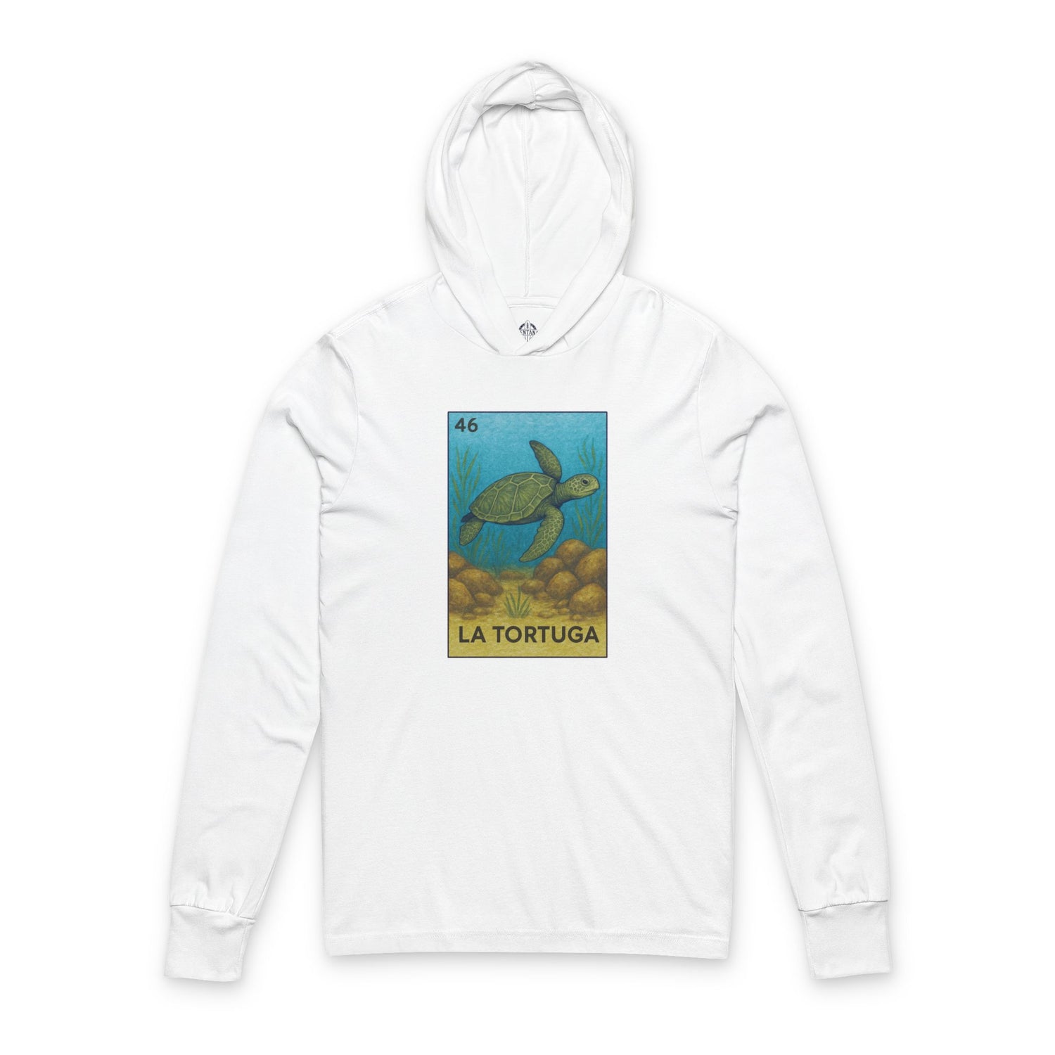 Turtle Lotería Unisex - Cotton Hooded Long Sleeve Hooded T-Shirt (La Tortuga)