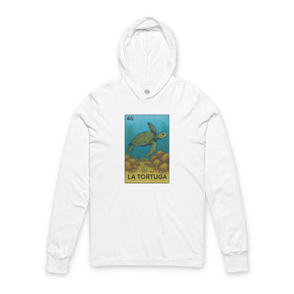 Turtle Lotería Unisex - Cotton Hooded Long Sleeve Hooded T-Shirt (La Tortuga)