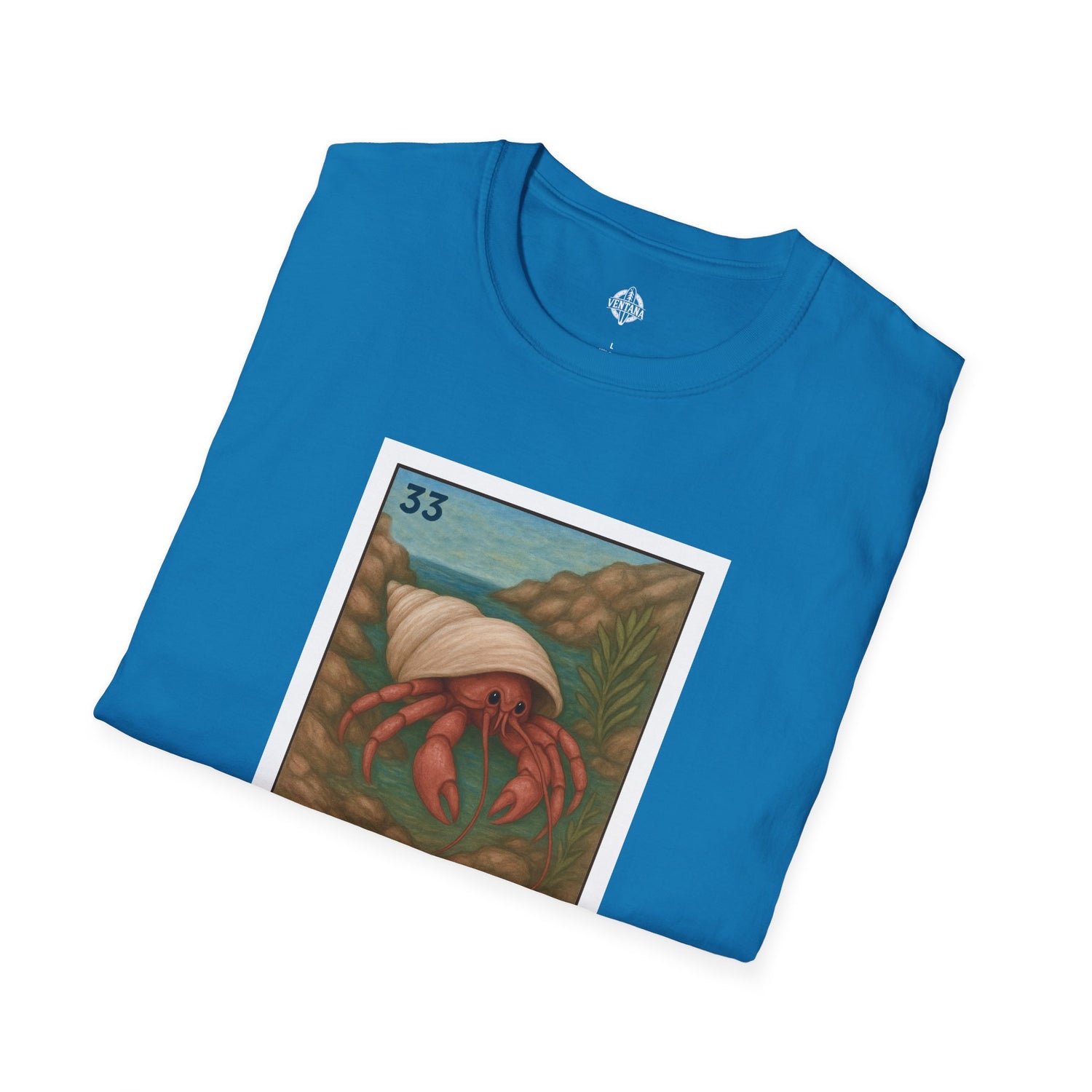 Hermit Crab Lotería Unisex - Soft Style U.S. Cotton T-Shirt (El Cangrejo Ermitaño)