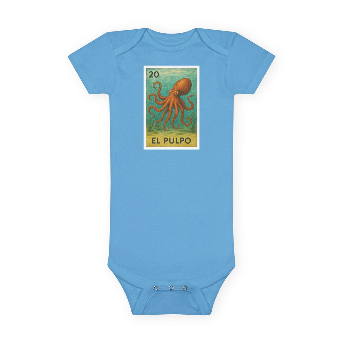 Octopus Lotería - Baby Short Sleeve 100% Cotton Onesie (El Pulpo)