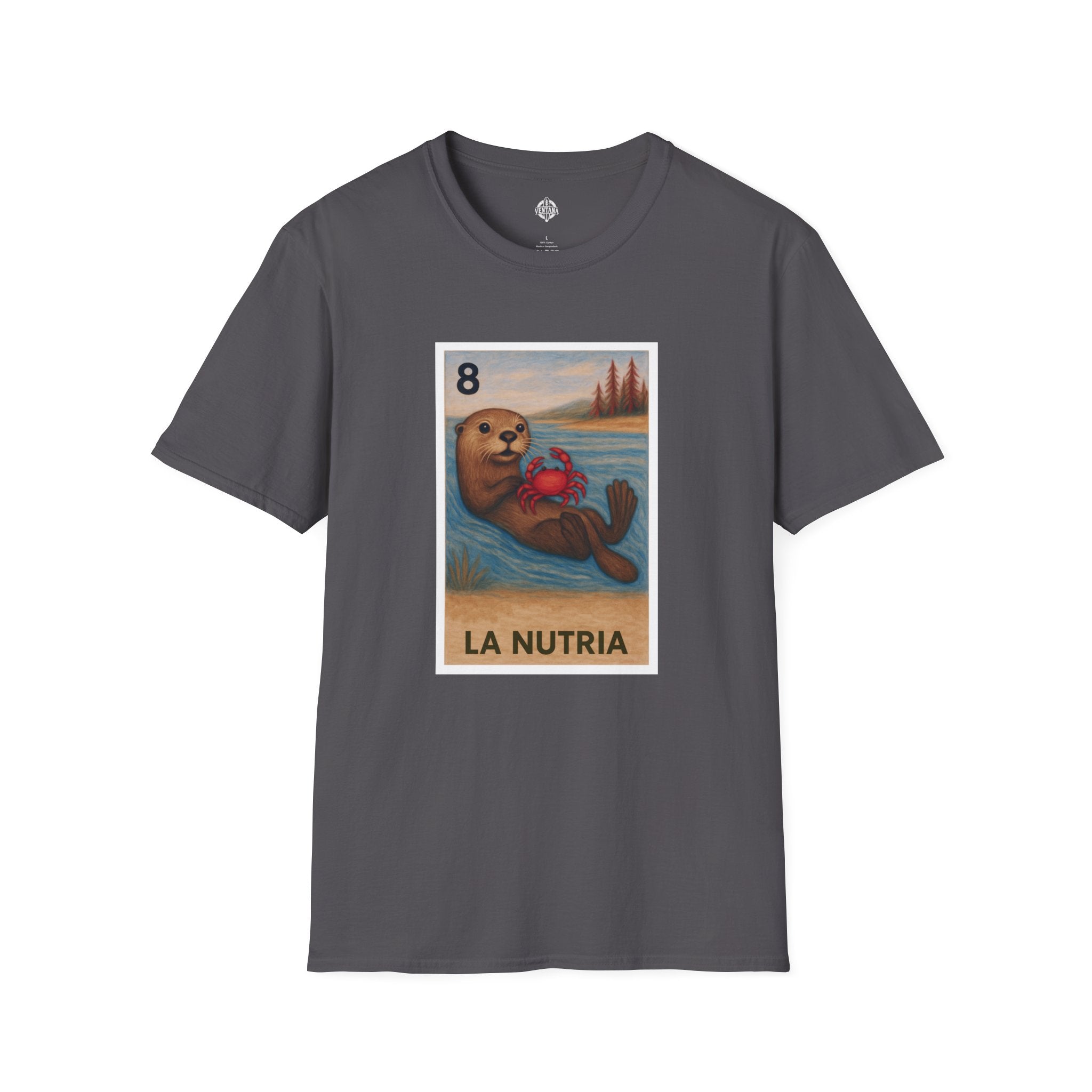 Sea Otter Lotería Unisex - Soft Style U.S. Cotton T-Shirt (La Nutria)