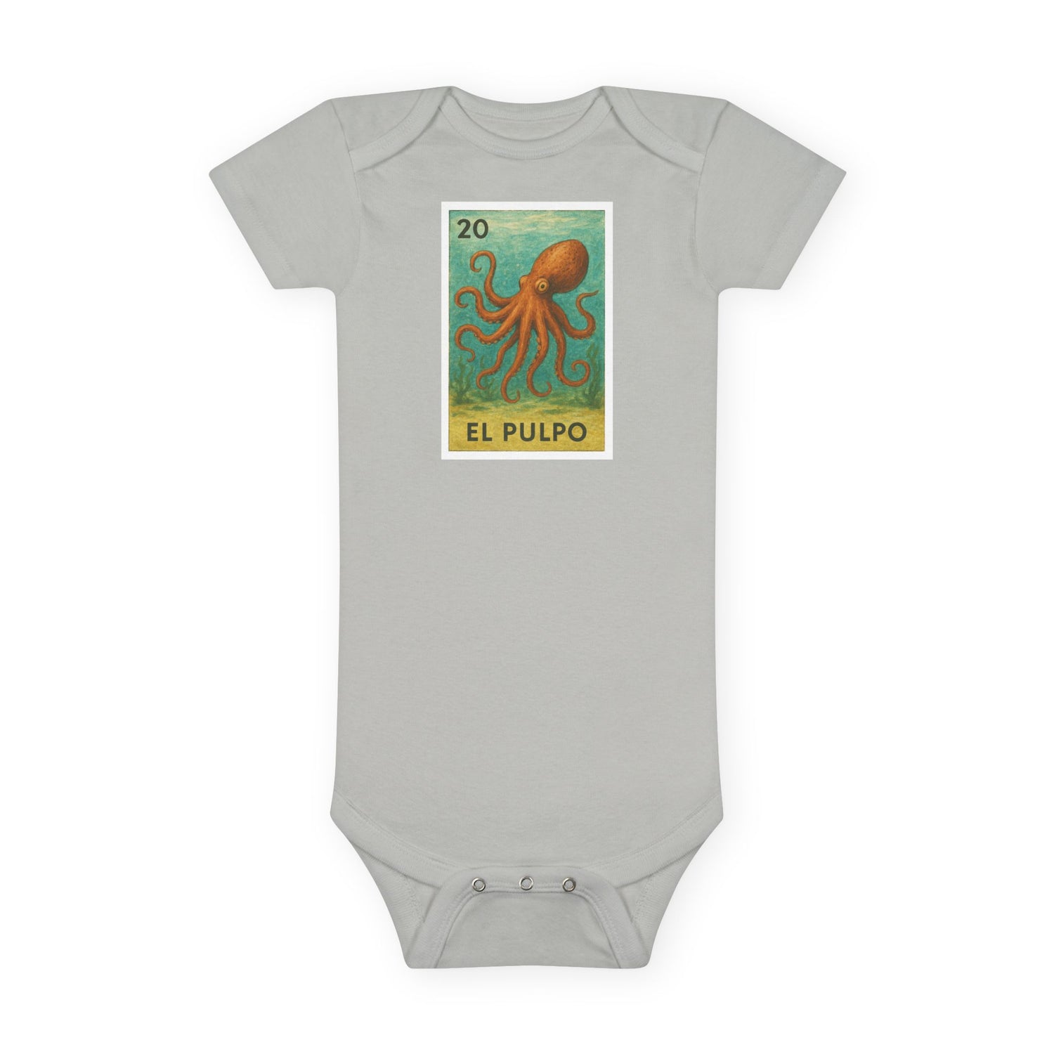 Octopus Lotería - Baby Short Sleeve 100% Cotton Onesie (El Pulpo)