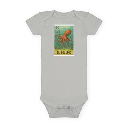Octopus Lotería - Baby Short Sleeve 100% Cotton Onesie (El Pulpo)