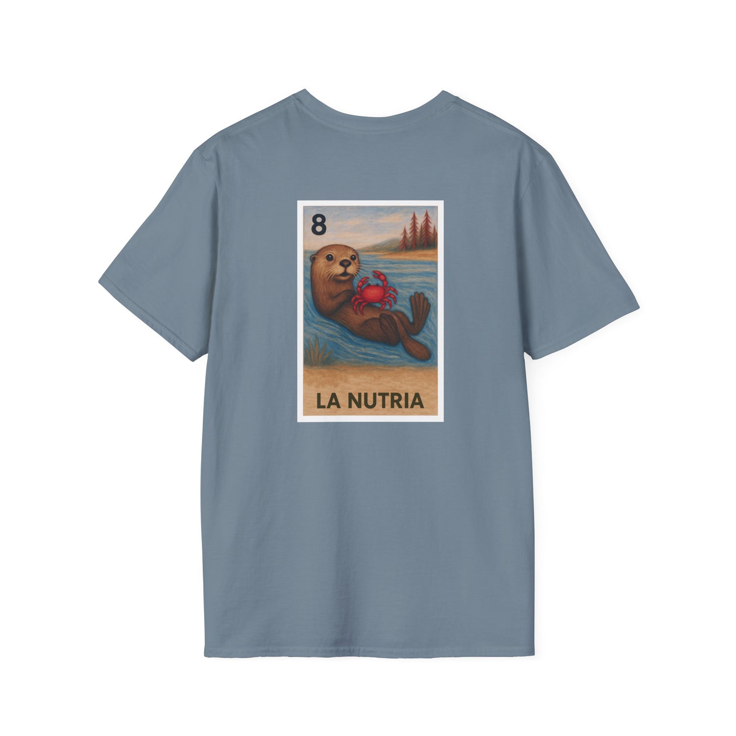 Sea Otter Lotería Unisex - Soft Style U.S. Cotton T-Shirt (La Nutria)