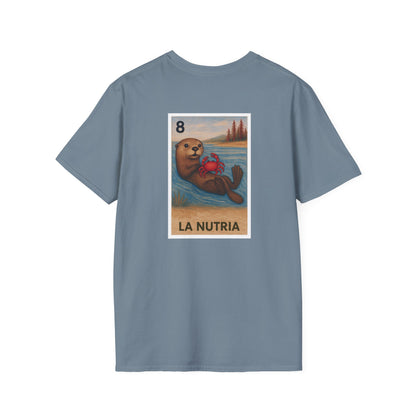 Sea Otter Lotería Unisex - Soft Style U.S. Cotton T-Shirt (La Nutria)