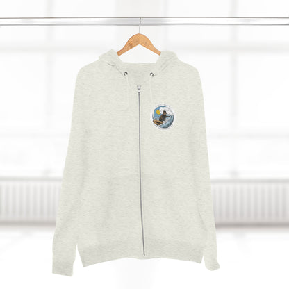 Surf with Otter 841 by Thiago Bianchini Unisex - Zip Cotton Blend Fleece Hoodie