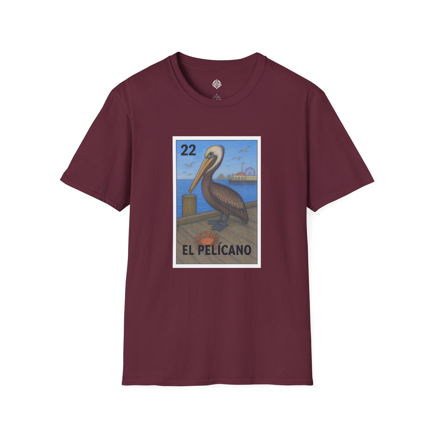 Pelican Lotería Unisex - Soft Style U.S. Cotton T-Shirt (El Pelícano)