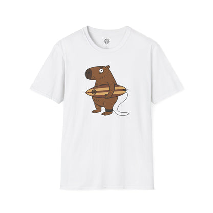 Capybara Surfer Unisex - Soft Style U.S. Cotton T-Shirt