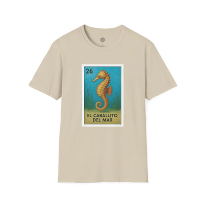Seahorse Lotería Unisex - Soft Style U.S. Cotton T-Shirt (El Caballito del Mar)