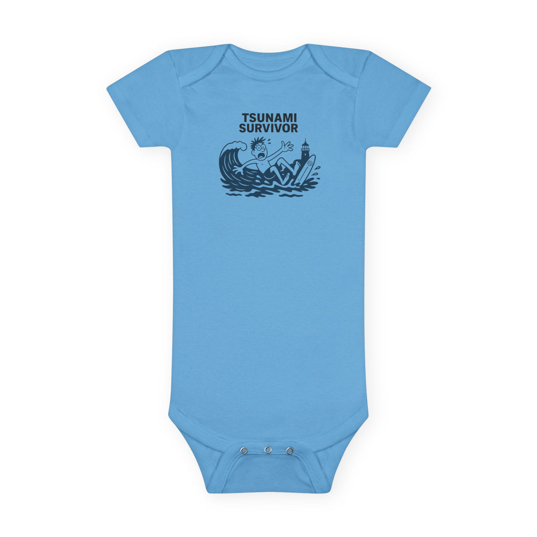 Tsunami Survivor - Baby Short Sleeve 100% Cotton Onesie