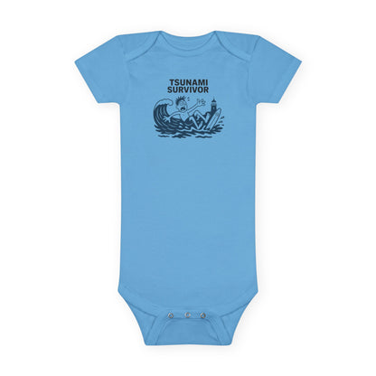 Tsunami Survivor - Baby Short Sleeve 100% Cotton Onesie