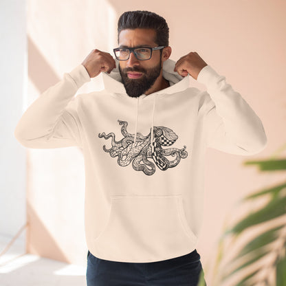Ventangle Octopus Unisex - Pull-Over Cotton Blend Fleece Hoodie
