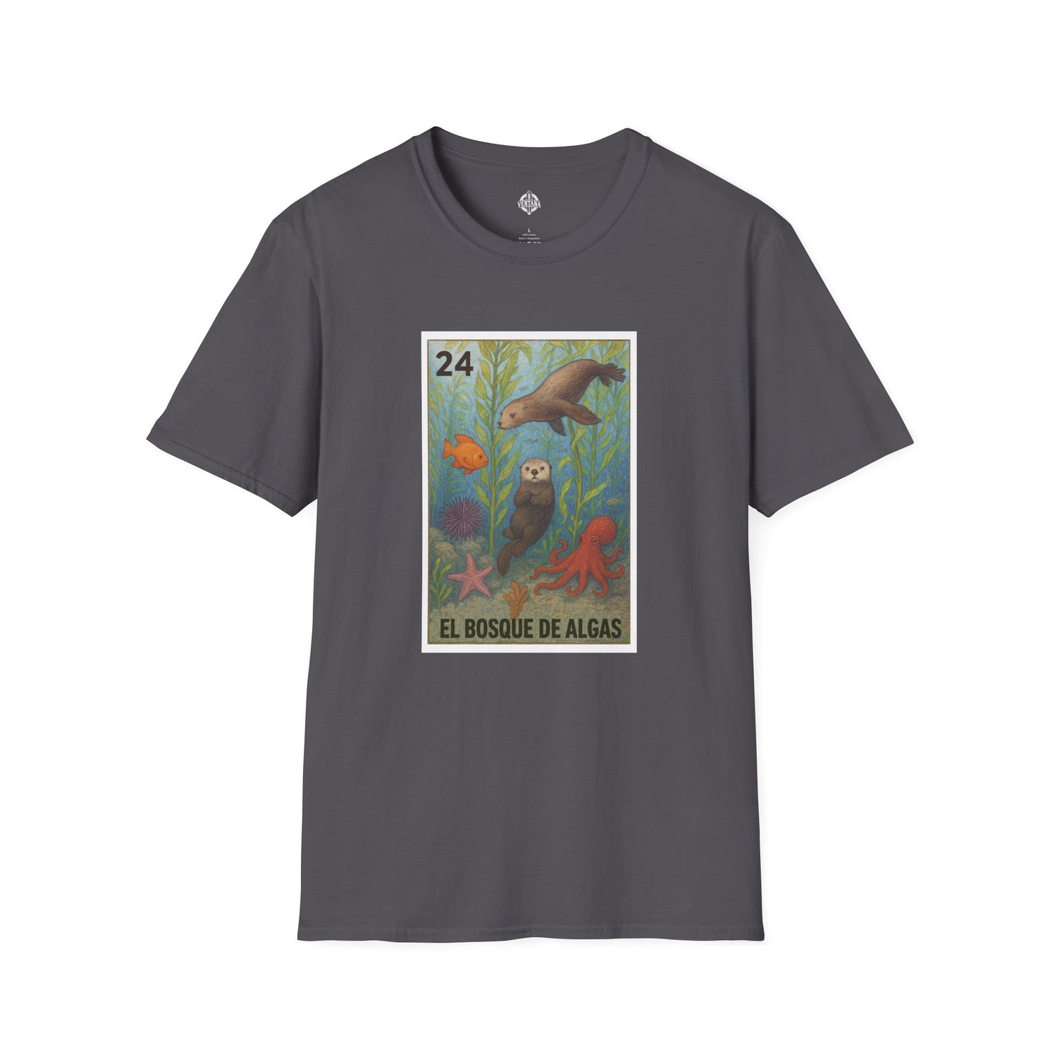 Kelp Forest Lotería Unisex - Soft Style U.S. Cotton T-Shirt (El Bosque de Algas)
