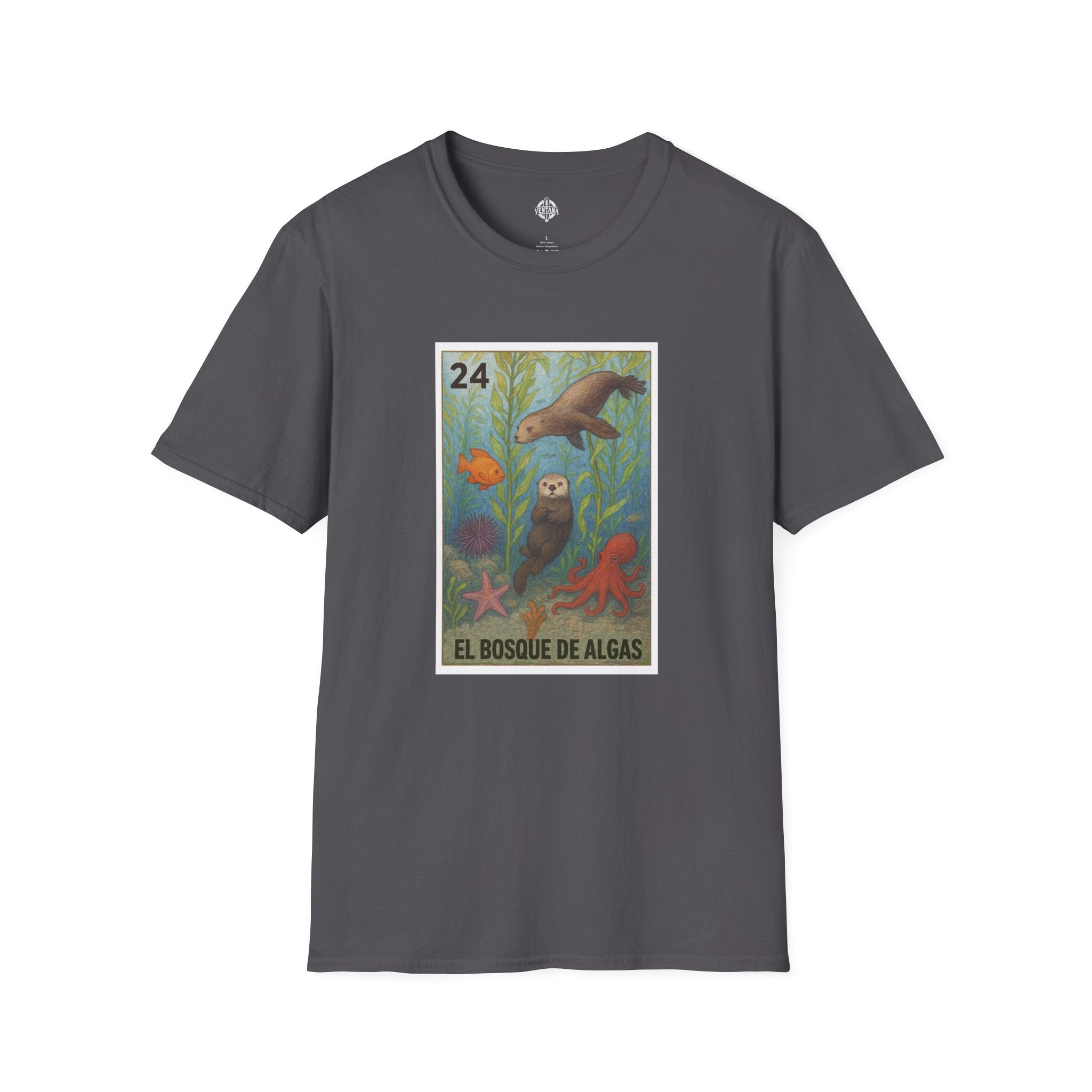 Kelp Forest Lotería Unisex - Soft Style U.S. Cotton T-Shirt (El Bosque de Algas)